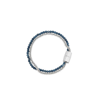Breil Bracelet double avec agate bleue magnétique System Tj3724 - Longueur : 20,5 Cm 