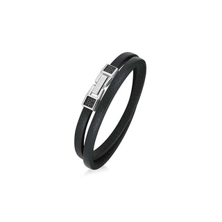 Brosway Pulsera doble de piel con circonitas Ink Bik138 