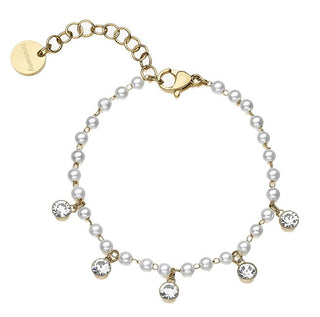 Brosway Pulsera chapada en oro con perlas Chant Bah88 