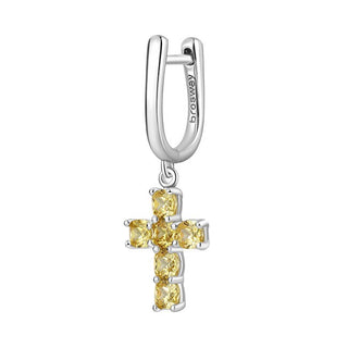 Brosway Pendiente individual de plata Křížek Fancy Energy Yellow Fey09 