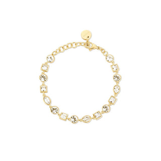 Brosway Pulsera de lujo chapada en oro con cristales transparentes Symphonia Bym169 