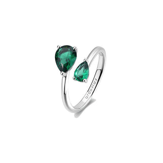 Brosway Anillo Abierto de Plata Fantasía Verde Life Flg114 - Circuito: 56 Mm 