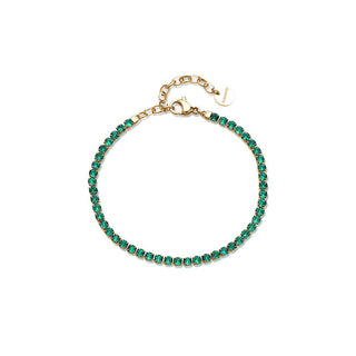 Brosway Pulsera Tennis chapada en oro con circonitas verdes Desideri Bei102 
