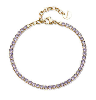 Brosway Pulsera Tennis Chapada en Oro con Circonitas Violetas Desideri Bei104 