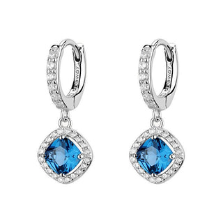 Brosway Pendientes de aro de plata con circonitas cúbicas Fancy Freedom Blue Ffb128 