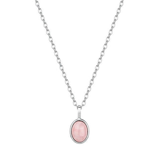 Brosway Delicado collar de acero con cuarzo rosa Essential Bnl131 