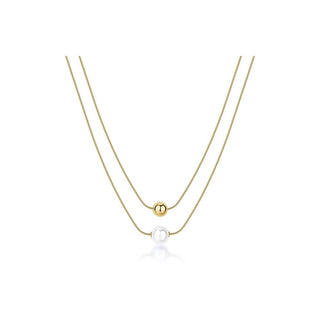 Brosway Collana Doppia Placcata Oro Perla Artificiale Perfect Bpc47 — Collana