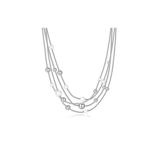Brosway Collar multicapa de acero con cuentas Perfect Bpc50 