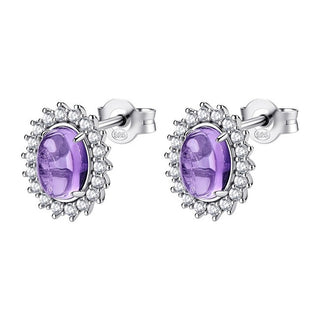 Brosway Elegantes Pendientes de Plata con Amatista Fancy Magic Purple Fmp129 