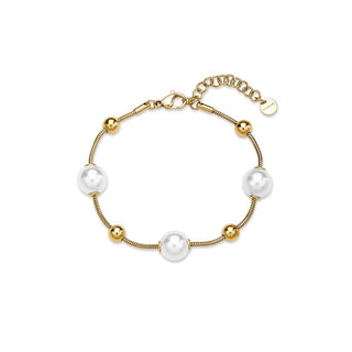 Brosway Pulsera de mujer chapada en oro con perlas artificiales Perfect Bpc57 