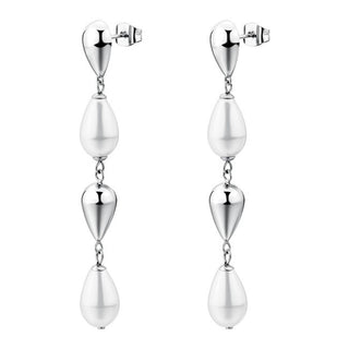 Brosway Pendientes largos modernos con perlas artificiales Perfect Bpc76 