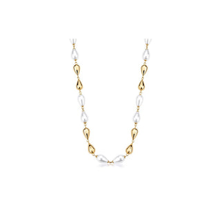 Brosway Elegante Collar chapado en oro con perlas sintéticas Perfect Bpc71 