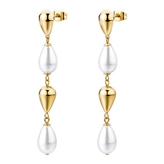 Brosway Pendientes Largos Originales Con Perlas Artificiales Perfect Bpc77 