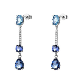 Brosway Pendientes colgantes de plata con circonitas azules Freedom Blue Fancy Ffb133 