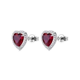 Brosway Pendientes de corazón de plata con rubí Fancy Passion Fpr142 