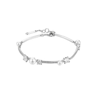 Brosway Pulsera de plata con circonitas cúbicas y perlas Fancy Infinite White Fiw173 