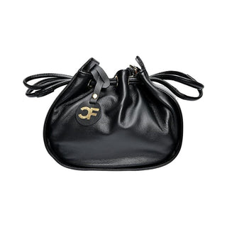 Carla Ferreri Black Leather Women's Shoulder Bag 