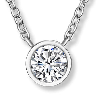 Crystalp Collar minimalista de acero con cristal solitario 30398.Cry.E 