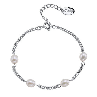 Crystalp Elegante Pulsera de acero con perlas Tide Pearl 22243.E 