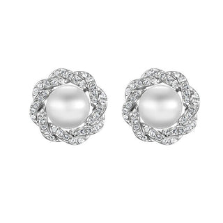 Crystalp Luxuriöse Ohrringe mit Kristallen und Perlen Rich Pearl 42310.R 