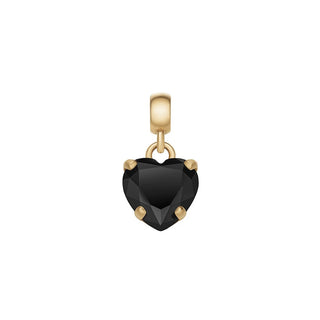 Daniel Wellington Colgante chapado en oro con corazón negro Charms Dw00400431 