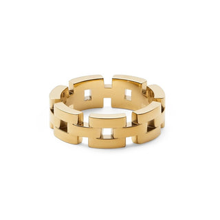 Daniel Wellington Elegante Anillo A 3 Eslabones Chapado en Oro Dw0040099 - Circunferencia: 52 Mm 