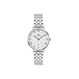 Daniel Wellington Petite 28 Numeri Romani Data 5 Maglie Bianco Argento — Cinturino smartwatch