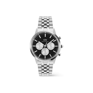 Daniel Wellington Iconic 42 Cronografo Arch 5-Link Onyx Panda Silver — Cinturino smartwatch