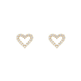 Daniel Wellington Pendientes chapados en oro corazón con circonitas cúbicas Mirelle Dw00401608 
