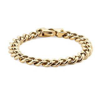 Daniel Wellington Pulsera de hombre chapada en oro Ellipse Cuban Chain Dw0040166 - Longitud: 19,5 Cm 