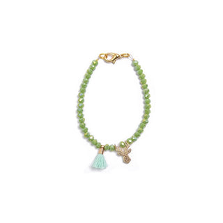 Deers Mini Pulsera con cuentas verdes y cuernos de ciervo 