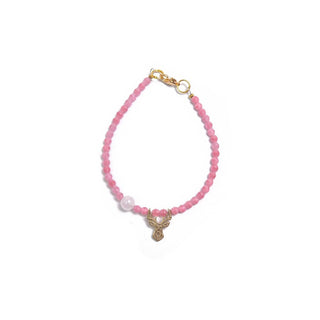 Deers Mini Pulsera Con Cuentas Rosa Y Cuarzo Rosa 