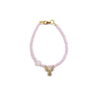 Deers Mini Bracciale Con Perline Rosa Chiaro E Quarzo Rosa — Bracciale