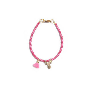 Deers Mini Pulsera Con Cuentas Fucsia Y Cuernos De Ciervo 