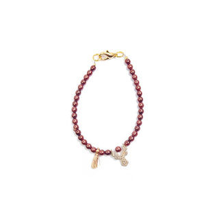 Deers Mini Braccialetto Con Perline Marroni E Corna Di Cervo — Bracciale