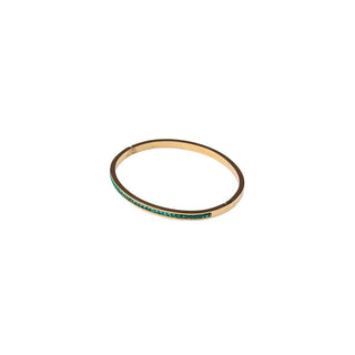 Emily Westwood Pulsera maciza chapada en oro con cristales verdes Virella Ewb250386G 