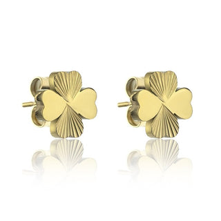 Emily Westwood Pendientes Macie de trébol de cuatro hojas chapados en oro Ewe24012G 