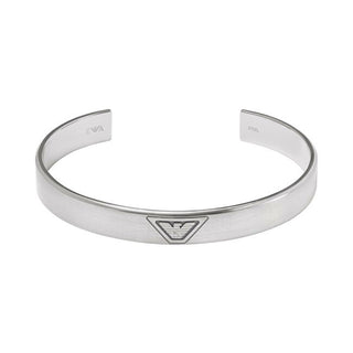 Emporio Armani Pulsera de acero macizo para hombre con logotipo Eagle Egs3127040 
