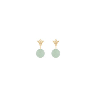 Emporio Armani Pendientes 2 En 1 Chapados En Oro Con Piedras De Aventurina Egs3227710 