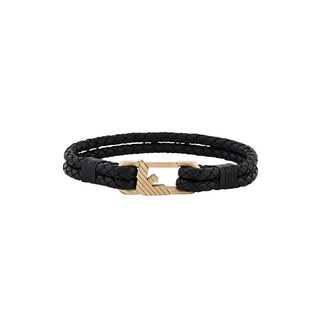 Emporio Armani Pulsera de piel negra Egs3245710 
