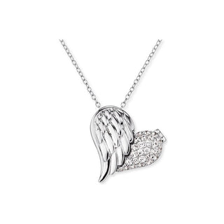 Engelsrufer Collar de plata con medallón en forma de corazón con ala y circonitas Ern-Withlove-2Z 