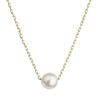 Evolution Group Collar de mujer de oro con perla auténtica 92P00027 