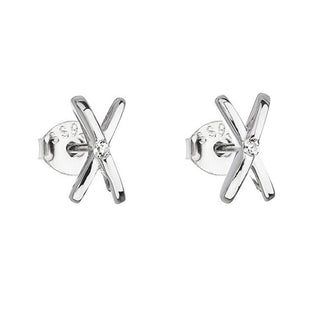 Evolution Group Orecchini a Bottone in Argento Croci con Zirconi 11094.1 — Orecchini