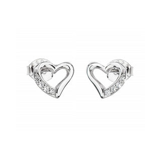 Evolution Group Pendientes de plata con corazón de circonita 11071.1 