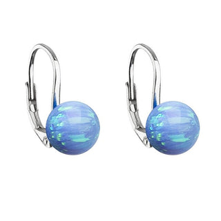 Evolution Group Orecchini Argento Scintillante Opale Sintetico 11245.3 Blu — Orecchini