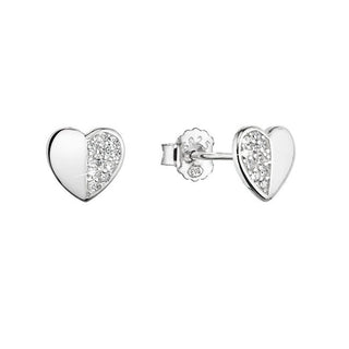 Evolution Group Pendientes Románticos de Plata Corazón con Circonitas 11471.1 