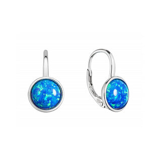 Evolution Group Pendientes colgantes de plata con ópalo sintético azul 11466.3 Azul 