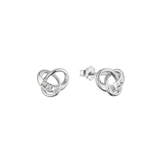 Evolution Group Pendientes de diseño en plata con circonitas 11524.1 
