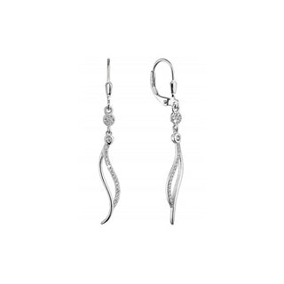 Evolution Group Elegantes pendientes largos Waves con circonitas 11541.1 