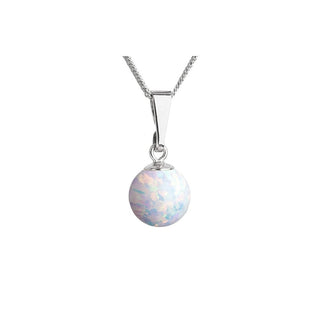 Evolution Group Fascinante collar de plata con ópalo blanco sintético 12050.1 